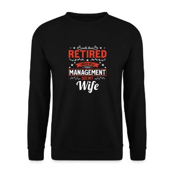 Im Ruhestand Unter Verwaltung Frau alt Heirat - Unisex Pullover - Schwarz - Vorne - Alina (178cm) & Michal (187cm)