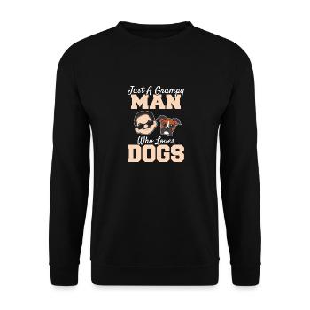 Just A Grumpy Man Who Loves Dogs Dog Dad Father's - Unisex Sweatshirt - black - Front - Alina (178cm) & Michal (187cm)