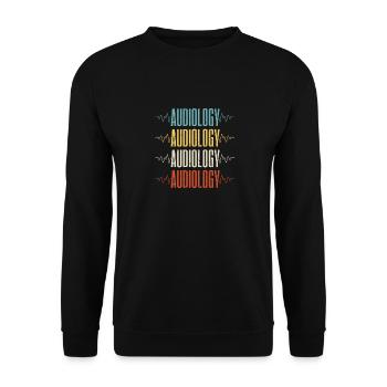 Pediatric Audiologist Audiology Heartbeat - Unisex Sweatshirt - black - Front - Alina (178cm) & Michal (187cm)