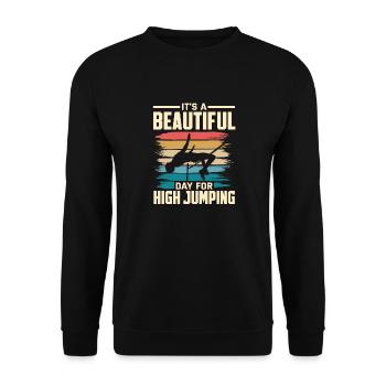 Sauteur en hauteur Athlétisme Belle journée pour - Sweat-shirt Unisexe - noir - Devant - Alina (178cm) & Michal (187cm)