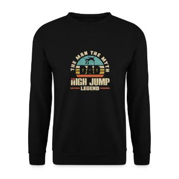 High Jump Jumping Jumper Track and Field Father - Unisex Pullover - Schwarz - Vorne - Alina (178cm) & Michal (187cm)
