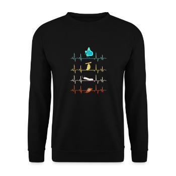Entomologie Asclépiade Monarque Papillon Battement de cœur - Sweat-shirt Unisexe - noir - Devant - Alina (178cm) & Michal (187cm)