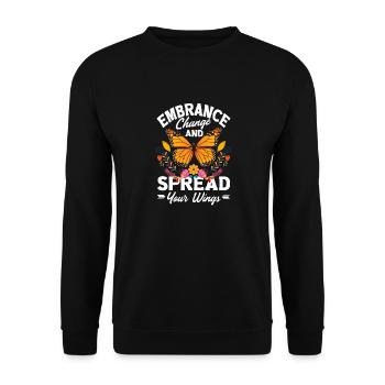Entomologie Insectes Asclépiade Monarque Papillon - Sweat-shirt Unisexe - noir - Devant - Alina (178cm) & Michal (187cm)