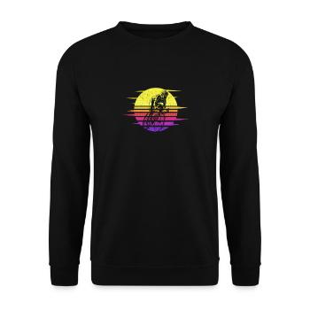 Cyclisme Cyclisme Rétro Coucher de soleil des années 70 - Sweat-shirt Unisexe - noir - Devant - Alina (178cm) & Michal (187cm)