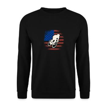 Vintage Cycling Cycle Team Player Sports Fan US - Unisex Pullover - Schwarz - Vorne - Alina (178cm) & Michal (187cm)