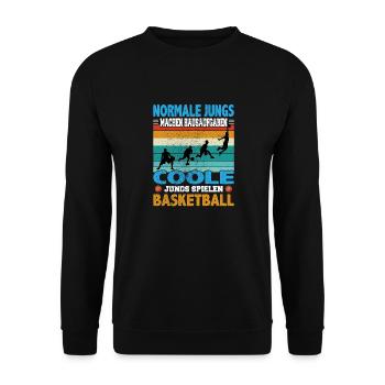Basketball Dunking Spieler Korbleger Spruch - Unisex Pullover - Schwarz - Vorne - Alina (178cm) & Michal (187cm)