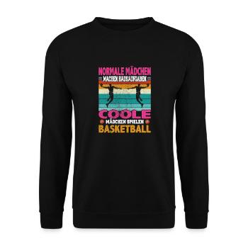 Basketball Dunking Spieler Korbleger Spruch - Unisex Pullover - Schwarz - Vorne - Alina (178cm) & Michal (187cm)