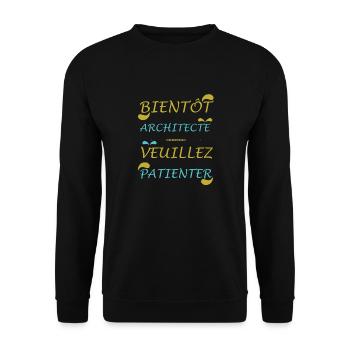 Tshirt femme Bientôt Architecte veuillez patienter - Sweat-shirt Unisexe - noir - Devant - Alina (178cm) & Michal (187cm)