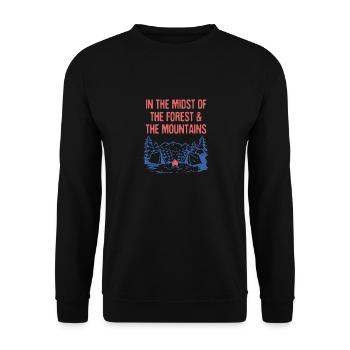 Forêt & les Montagnes Camping Randonnée Camping Camper - Sweat-shirt Unisexe - noir - Devant - Alina (178cm) & Michal (187cm)