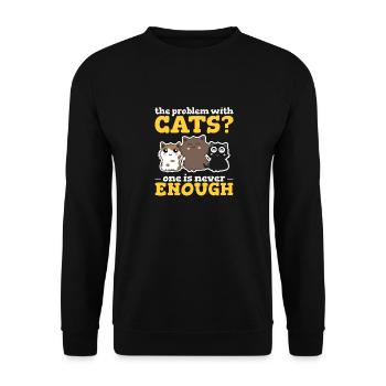 Le problème avec les chats? On n’est jamais assez drôle C - Sweat-shirt Unisexe - noir - Devant - Alina (178cm) & Michal (187cm)