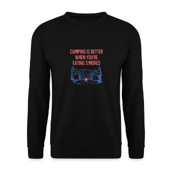 Better When Eating S'mores Camping Foodie Camper - Unisex Sweatshirt - black - Front - Alina (178cm) & Michal (187cm)