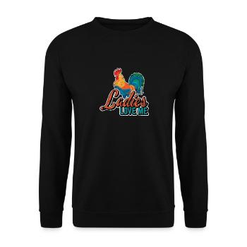 Dames M’aiment Drôle Poulet Papa Poulet Fermier Ch - Sweat-shirt Unisexe - noir - Devant - Alina (178cm) & Michal (187cm)