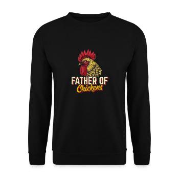 Father Of Chickens Chicken Dad Funny Chicken Farme - Unisex Pullover - Schwarz - Vorne - Alina (178cm) & Michal (187cm)
