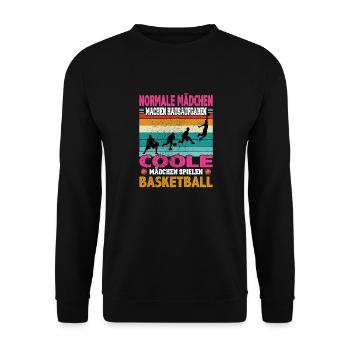 Basketball Dunking Spieler Korbleger Spruch - Unisex Pullover - Schwarz - Vorne - Alina (178cm) & Michal (187cm)