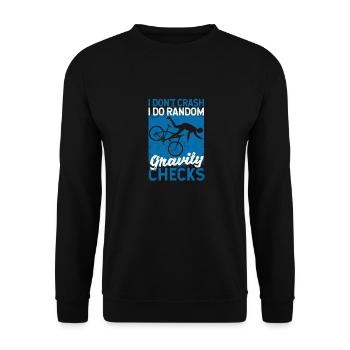 Mountainbiking Ich stürze nicht, ich mache - Unisex Pullover - Schwarz - Vorne - Alina (178cm) & Michal (187cm)