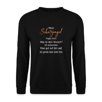 Schutzengel Engel - Unisex Pullover - Schwarz - Vorne - Alina (178cm) & Michal (187cm)