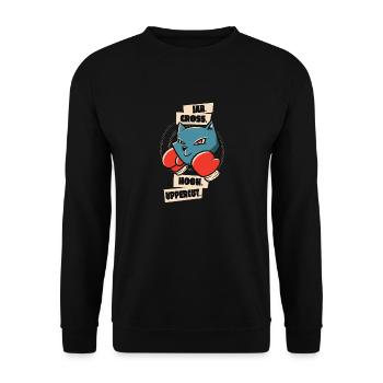 Jab Cross Hook Uppercut Cat Boxing Gloves Athlete - Unisex Sweatshirt - black - Front - Alina (178cm) & Michal (187cm)