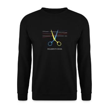 Vereinte Ukraine Macht Ukrainische Flagge Symbol - Unisex Pullover - Schwarz - Vorne - Alina (178cm) & Michal (187cm)