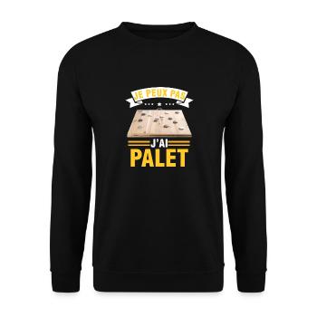 je peux pas j'ai palet idée cadeau palet breton - Sweat-shirt Unisexe - noir - Devant - Alina (178cm) & Michal (187cm)