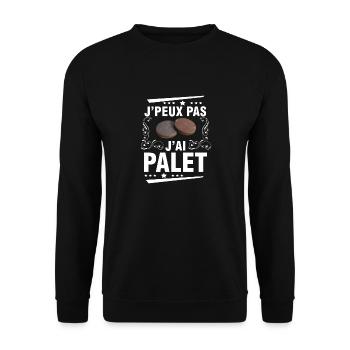 je peux pas j'ai palet idée cadeau palet breton - Sweat-shirt Unisexe - noir - Devant - Alina (178cm) & Michal (187cm)