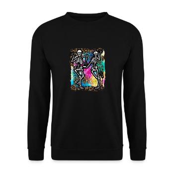 Halloween Skeletons Dancing Tie Dye - Unisex Sweatshirt - black - Front - Alina (178cm) & Michal (187cm)