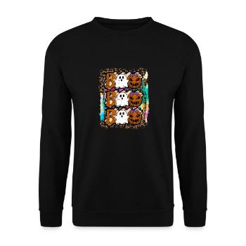 Halloween Boo Ghost Citrouille Tie Dye - Sweat-shirt Unisexe - noir - Devant - Alina (178cm) & Michal (187cm)