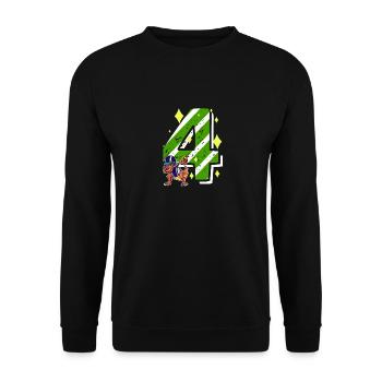 4 Years Old Dinosaur American Football 4th B-day - Unisex Sweatshirt - black - Front - Alina (178cm) & Michal (187cm)