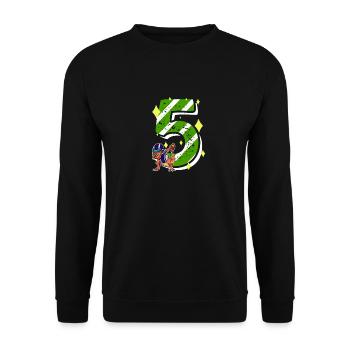 5 ans Dino American Football 5ème B-day Dab - Sweat-shirt Unisexe - noir - Devant - Alina (178cm) & Michal (187cm)