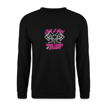 Just A Girl Who Loves Racing Dirt Track Race Girlf - Unisex Pullover - Schwarz - Vorne - Alina (178cm) & Michal (187cm)