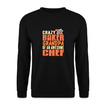 Grand-père boulanger fou d’un t-shirt de chef génial - Sweat-shirt Unisexe - noir - Devant - Alina (178cm) & Michal (187cm)