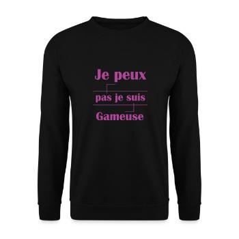 Tshirt femme Je peux pas je suis gameuse - Sweat-shirt Unisexe - noir - Devant - Alina (178cm) & Michal (187cm)