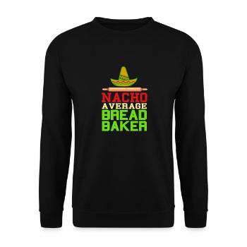 NACHO Average Bread Baker Funny Baking T-Shirt - Unisex Pullover - Schwarz - Vorne - Alina (178cm) & Michal (187cm)