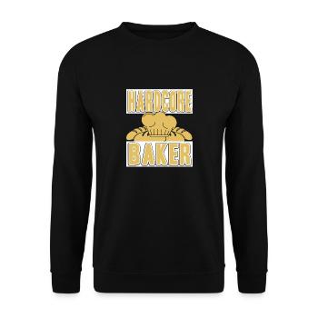 Hardcore Baker Awesome Baking Designs T-Shirt - Unisex Pullover - Schwarz - Vorne - Alina (178cm) & Michal (187cm)