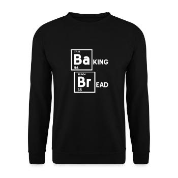 BaKING BrEAD Funny Baking Baker Designs T-Shirt - Unisex Pullover - Schwarz - Vorne - Alina (178cm) & Michal (187cm)
