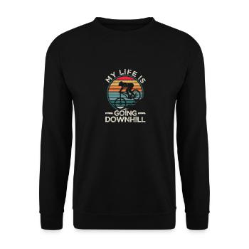 Ma vie est en descente VTT Vélo - Sweat-shirt Unisexe - noir - Devant - Alina (178cm) & Michal (187cm)