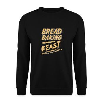 Bread Baking Beast Awesome Vintage Baker Tee - Unisex Pullover - Schwarz - Vorne - Alina (178cm) & Michal (187cm)