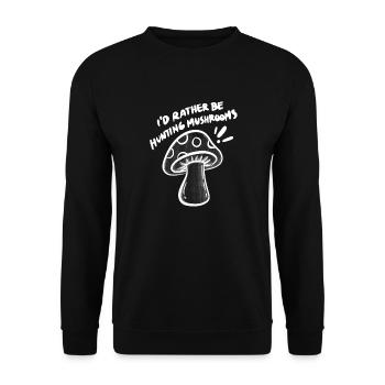 Jagd auf Pilze Natur Gemüse - Unisex Pullover - Schwarz - Vorne - Alina (178cm) & Michal (187cm)