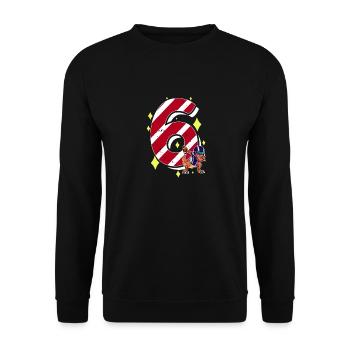 6 ans Dinosaur American Football 6ème B-day - Sweat-shirt Unisexe - noir - Devant - Alina (178cm) & Michal (187cm)