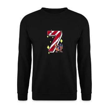 7 ans Dinosaur American Football 7ème B-day - Sweat-shirt Unisexe - noir - Devant - Alina (178cm) & Michal (187cm)
