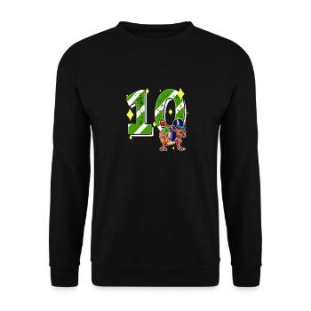 10 ans Dino American Football 10ème B-day Dab - Sweat-shirt Unisexe - noir - Devant - Alina (178cm) & Michal (187cm)