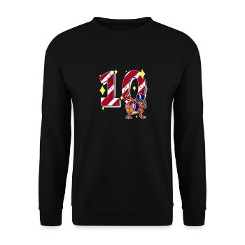 10 ans Dinosaure Football Américain 10ème B-day - Sweat-shirt Unisexe - noir - Devant - Alina (178cm) & Michal (187cm)