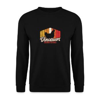 Dinosaurs Are Not Extinct Funny Chicken Lover Chic - Unisex Pullover - Schwarz - Vorne - Alina (178cm) & Michal (187cm)