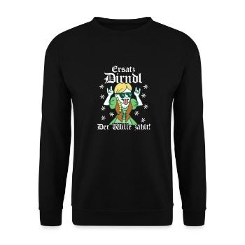 Ersatz Dirndl Der Wille zählt Dirndl Ersatz - Unisex Pullover - Schwarz - Vorne - Alina (178cm) & Michal (187cm)