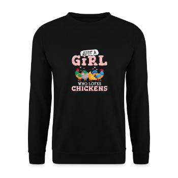Just A Girl Who Loves Chickens Funny Chicken Lover - Unisex Sweatshirt - black - Front - Alina (178cm) & Michal (187cm)