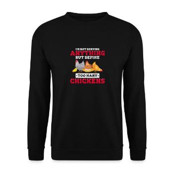 Funny I'm Not Denying Anything But Define Too Many - Unisex Sweatshirt - black - Front - Alina (178cm) & Michal (187cm)
