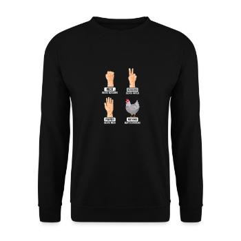 Rock Paper Scissors Chickens Funny Chicken Lover F - Unisex Sweatshirt - black - Front - Alina (178cm) & Michal (187cm)