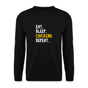 Eat Sleep Chickens Repeat Funny Chicken Lover Chic - Unisex Sweatshirt - black - Front - Alina (178cm) & Michal (187cm)
