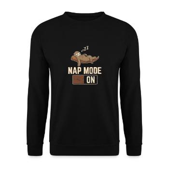 Nap Mode On Funny Sloth Lovers Lazy Sloths Cute Sl - Unisex Pullover - Schwarz - Vorne - Alina (178cm) & Michal (187cm)