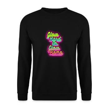 Glow Hard ou Glow Home - Sweat-shirt Unisexe - noir - Devant - Alina (178cm) & Michal (187cm)