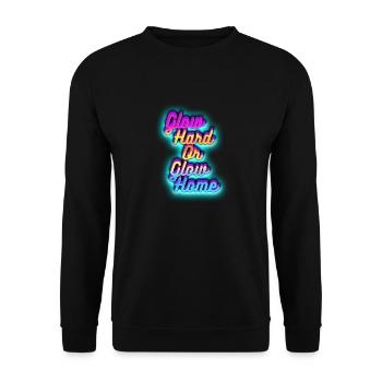 Glow Hard ou Glow Home - Sweat-shirt Unisexe - noir - Devant - Alina (178cm) & Michal (187cm)